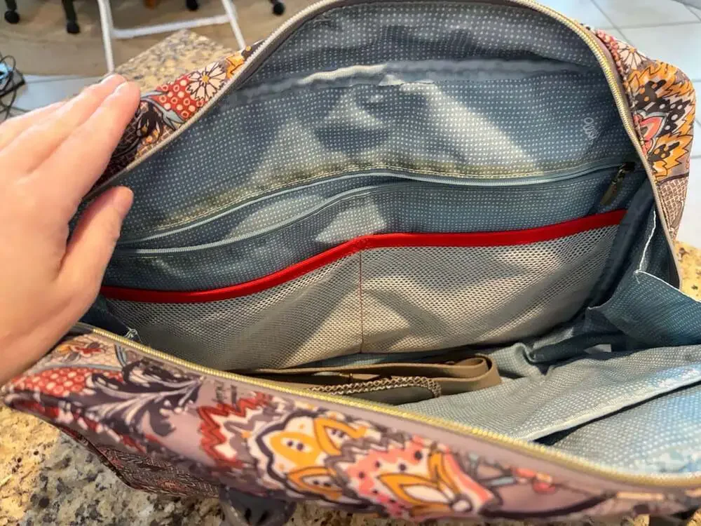 Oilily Paisley Floral Print Padded Laptop Bag Travel Work Briefcase BOHO